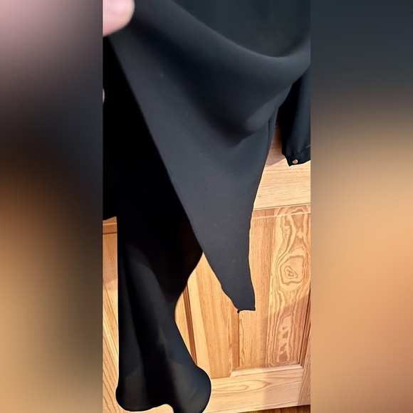 Rox & Aly Black Lace-Up Asymmetrical Flowing Loose Women's Top 1X Goth Emo Boho - Picture 8 of 11